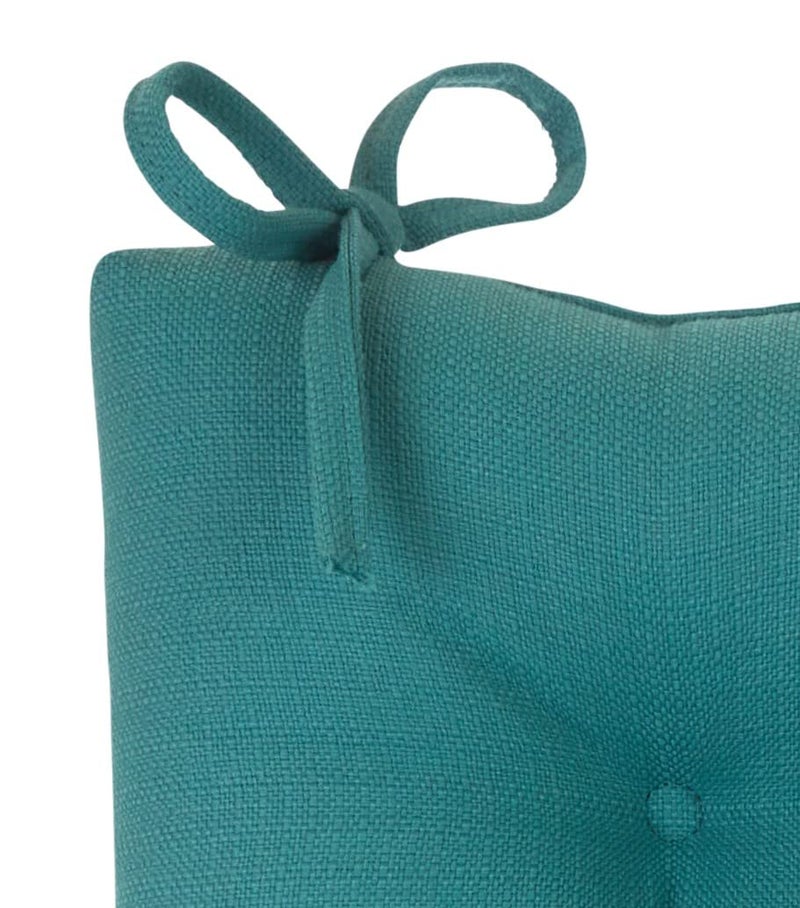 Klear Vu Omega Non-Slip Rocking Chair Cushion Set, Assembled in USA, Thick Padding & Tufted Design, Includes Seat Pad & Back Pillow with Ties, 17x17 Inches, 2-Piece Set, Solid Teal - Image 4